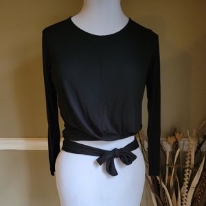 J Crew Black Wrap Waist Top Medium